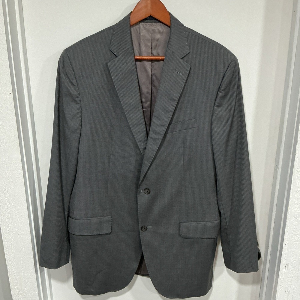 Daniel Cremieux Loro Piana Super 130s Wool Gray Micro-stripe Sports Coat, 42L